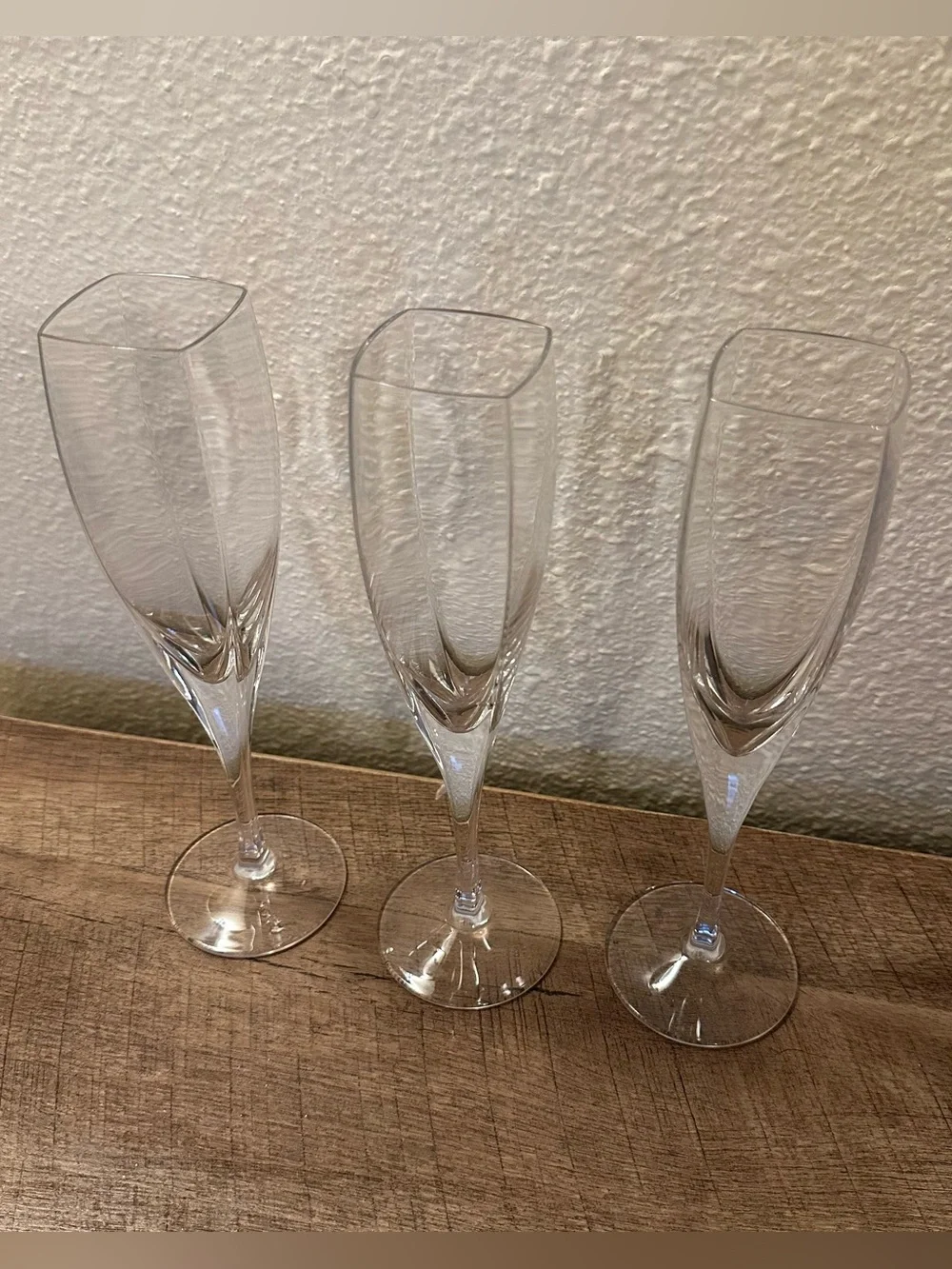 Mikasa Panache Clear 7oz Champagne Crystal Flute Set of 3